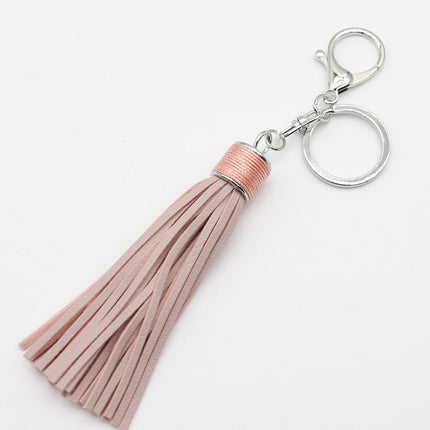 Wax line alloy gift leather tassel car key chain women's bag pendant key chain jewelry Amazon diy