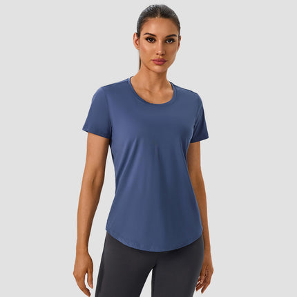 New Yoga Short-Sleeved Women's Lightweight, Breathable, Quick-Drying Sports Tops, Versatile Slim Training Fitness Short-Sleeved Yoga Clothes