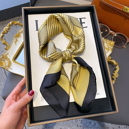 70cm Imitation Silk Square Scarf Fashion All-match Silk Scarf Professional Scarf Korean Style Neck Protection Scarf Decorative Small Square Scarf