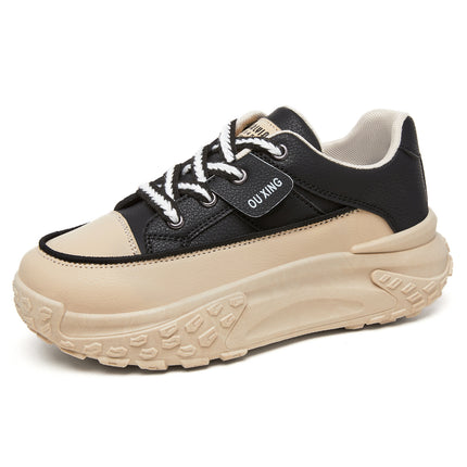 Women's Casual Shoes Ins Versatile Single Shoes Thick-Soled Height-Increasing Shoes Tire-Soled Women's Shoes Comfortable Non-Tiring White Shoes