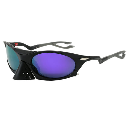 New European and American Cross-Border Sports Cycling Polarized Sunglasses for Men and Women, Personalized Trendy Eagle-Beaked Frog Web Sunglasses 9437