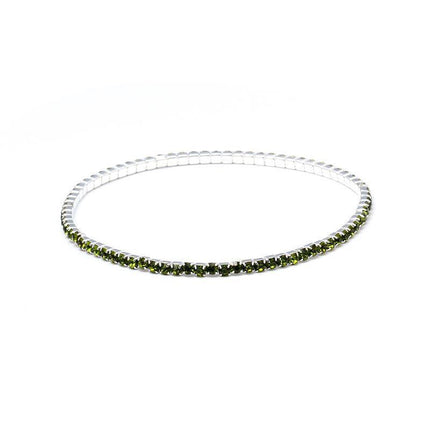 2.0mm Superfine Rhinestone Bracelet Stretch Bridal Bracelet Korean Style Single Row Flash Diamond Stretch Crystal Bracelet