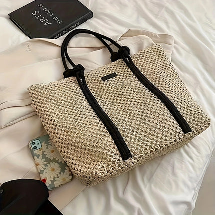 2025 New Straw Bag Fashion Commuting Bag Women's Easiest for Match Shoulder Bag Large Capacity Tote Bag Handmade Woven Bag