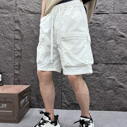 Japanese Retro Tooling Shorts Summer Men's Washed Cotton Elastic Micro Elastic Comfortable Sports Tooling Shorts Shorts