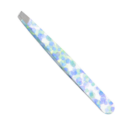 Tweezers for False Eyelashes, Slanted Tip 96, Eyebrow Clip, Spray-Painted Eyebrow Tweezers, Slanted Angle Hair Removal Clip, Printed Design