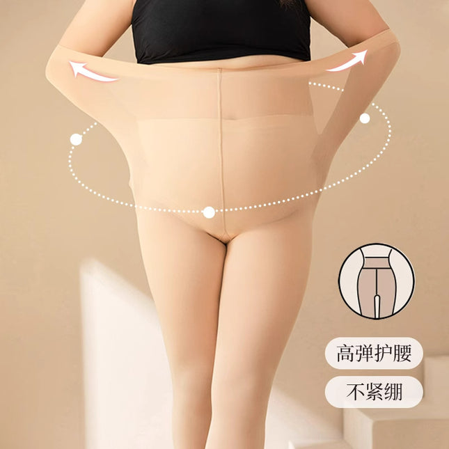 Light leg artifact stockings women's plus size fat m 100.00kg autumn and winter fleece-lined thickened plus fat increase flesh color bottoming pantyhose