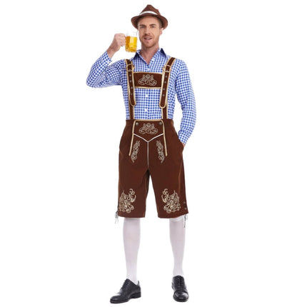 European and American New Products German Oktoberfest Clothing Shirt Overalls Hat Three-Piece Suit Men's Beer Suit
