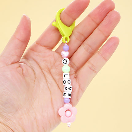 Factory direct supply handmade beaded mobile phone lanyard bluetooth speaker lanyard flashlight fan selfie stick U disk sling