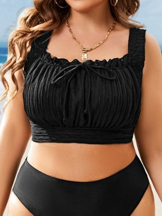Special Clearance Sale Amazon European and American Style Multi-Color Front Tie Bow Plus Size Swimsuit Top Women's Bikini Swimwear