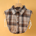 brown check point collar (sanding cotton)