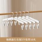 5 folding clothes hangers + 10 clips