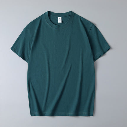 230g Thickened Heavy Men's Long-staple Cotton Short-sleeved T-shirt Men's Comfortable Round Neck Cotton Base Shirt Printable LOGO