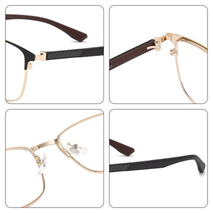 New Eyebrow Frame Metal Myopia Frame Big Face Retro Cross-Border Men's Optical Frame Spring Leg Flat Mirror Manufacturer