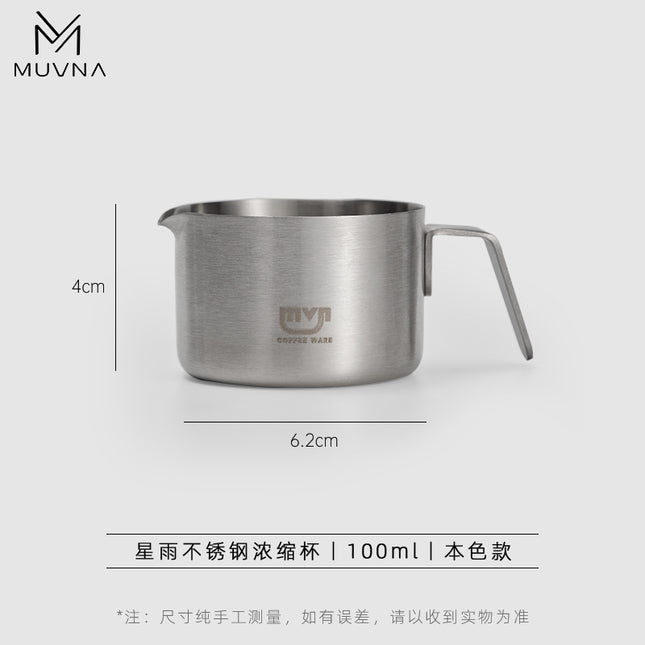 MUVNA Muweina Italian Coffee Cup Starrain Stainless Steel Extraction Cup Espresso Cup 100ml with Scale