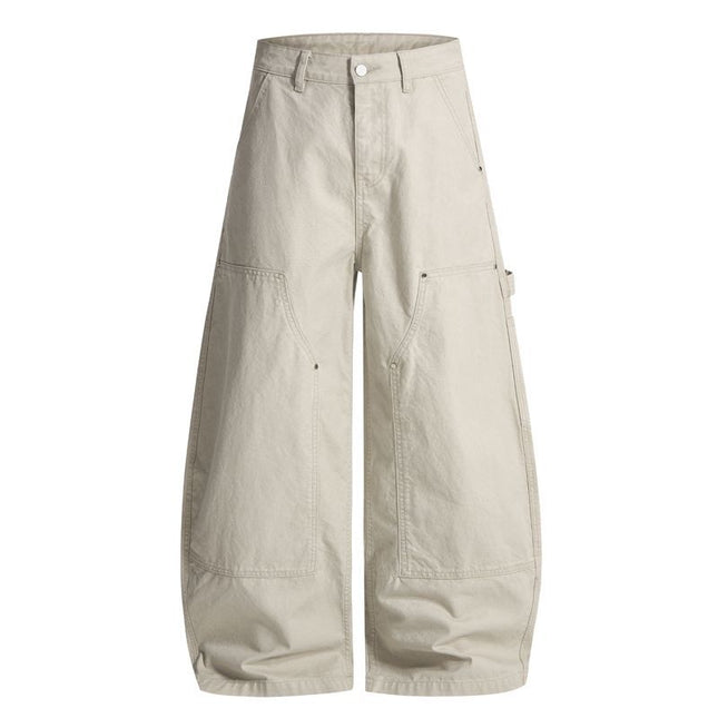 Jiamu American High Street Patchwork Multi-Pocket Baggy Unisex Versatile Scimitar Casual Pants Unisex Wide-Leg Loose