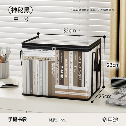 Extra Large Book Dust-Proof Storage Bag, Transparent Waterproof Transparent Book Classification, Stackable Desk Book Storage Box