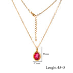 Oval necklace rose red / Chain length 45 5[7.35g]