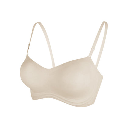 Summer Strapless Thin Small Chest Push-Up Wireless Bra for Women, Anti-Slip Invisible Anti-Exposure Seamless Bra