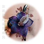 Blue [copper wire flower grip clip 13cm]]