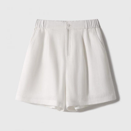 Cross-border 2025 Summer New Breathable Loose White suit Simple Breathable Top Shorts Two-piece Set