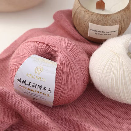 Cross-Border Wholesale Merino Combed Full Wool 50g Fine Pure Wool Hand-Knitted Crochet Sweater Scarf Thread