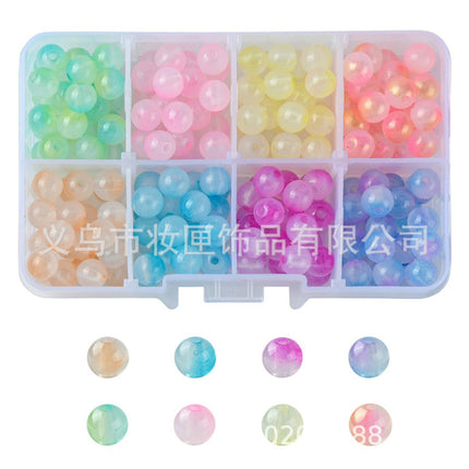8mm Kidsren's Bracelet Beading DIY Material Package Loose Bead Necklace for Boys and Girls to Make Glass Crystal Toy Beads