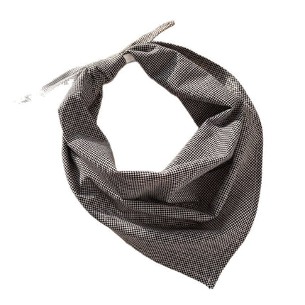 100 Linen Small Plaid Japanese Style Breathable Triangle Scarf Women's Summer Sunscreen Scarf All-match Multi-color New Low-key Scarf