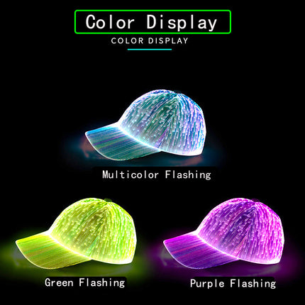 Cross-border tremolo LED fiber optic glow cap concert bar glow baseball cap cap party performance cap