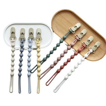 Ins Nordic Style New Plastic Clip Silicone Chain Baby Toy Grinding Stick Tooth Gum Silicone Chain Nipple Anti-losing Rope