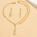 446 gold stud earrings necklace set