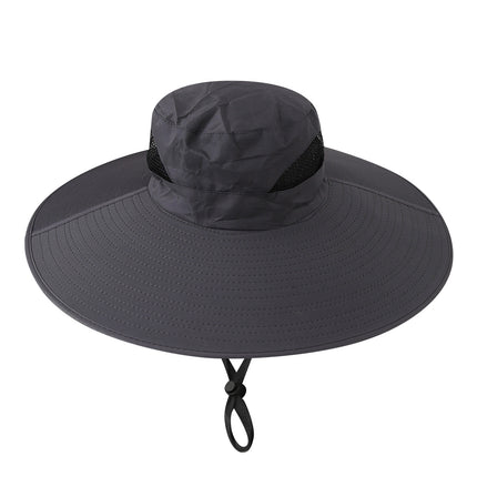 [5581 People Collected] Large Brim Fisherman Hat Men's Summer Sun Protection Hat with Large Brim Breathable Sun Hat by