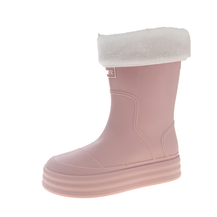 New Fashion Rain Boots Women's Outer Wear Middle Tube Non-slip Rain Boots Student Fashion Lightweight Waterproof Shoes Thick Sole Outdoor Rubber Shoes