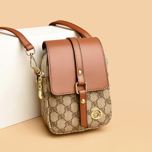 Cross-Border Small Bag Women's Summer Fashion Versatile Mobile Phone Bag 2025 New Independent Double-Layer Practical Crossbody Shoulder Bag