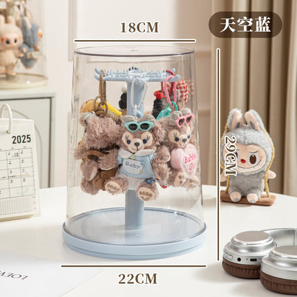 Labubu Pendant Display Box Rotating Transparent Labubu Plush Doll Doll Blind Box Storage Display Stand