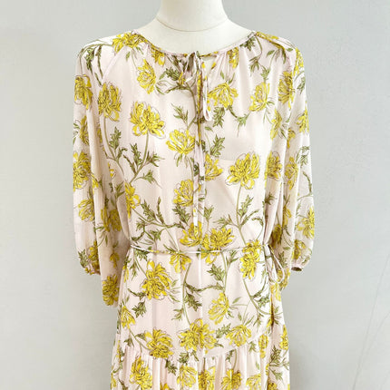 Short-Sleeved Silk Dress for Women 2026 Spring and Summer New Two-Piece Set Slightly See-Through Printed Georgette 100% Mulberry Silk Long Dress