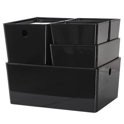 Household black PET storage box sundry basket dormitory storage kitchen multi-function basket finishing storage wholesale