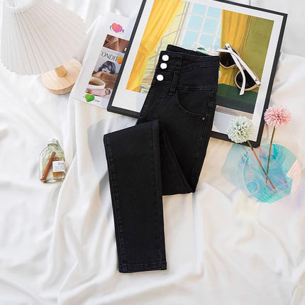 Jeans for Women in Autumn and Winter 2025 New High-Waisted Belly-Controlling Slimming Look Elastic Leggings for Small Feet, Comfortable and Soft