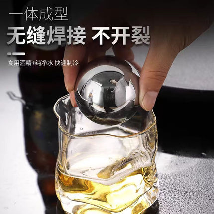 304 stainless steel ice hockey bar whisky coke beer ice wine stone stainless steel ice cube round stainless steel ball
