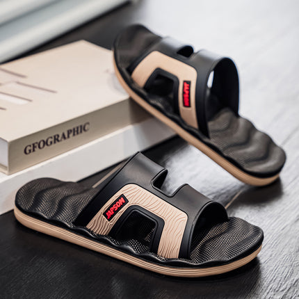 Large Size Men's Slippers Men's Sandals and Slippers for Outer Wear Massage One-Word Thick Bottom Non-Slip Household Bathing Sandals for Summer for Youth