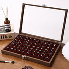 Walnut inner wine red jewelry box [horizontal ring]