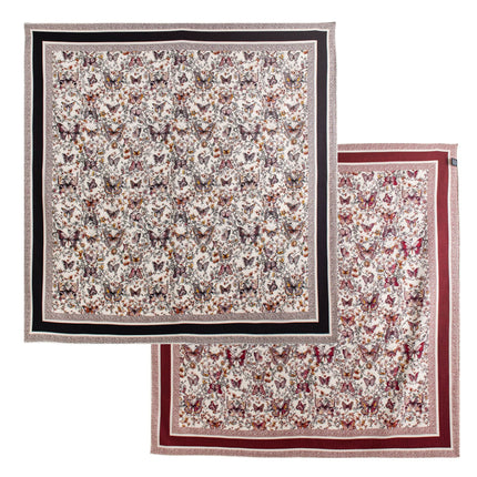 New Style Women's Silk Wool Scarf, Retro Printed Square Scarf, Sun Protection and Warm Neck Scarf, Dual-Use Decorative Scarf