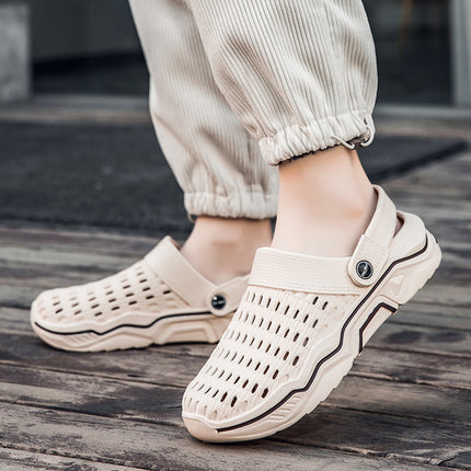 Cross-border plus size Fashion Outdoor Men's Cave Shoes Outdoor Shoes Two-wear Casual Garden Shoes Baotou Beach Sandals
