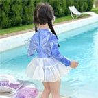 6077 little fairy wings gauze skirt swimsuit-free swimming cap / 120cm
