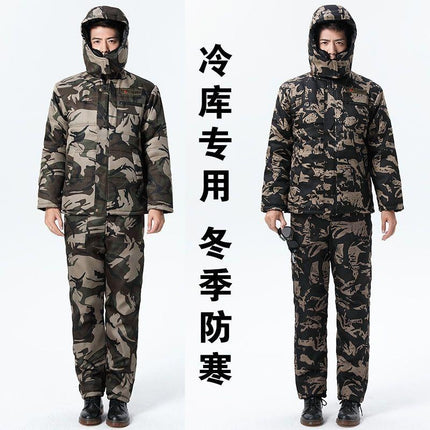 Winter cotton-padded jacket men's fleece-lined thickened labor protection suit cotton-padded jacket cotton-padded pants cold-proof Cold Storage Work outdoor workwear jacket
