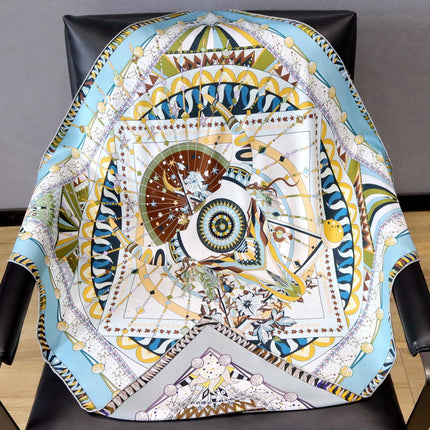 [Thistle Flower Story] Heavy Weightweight 18 Mumi Twill Silk Scarf Women's Mulberry Silk Double-Sided Printed Large Square Scarf Shawl