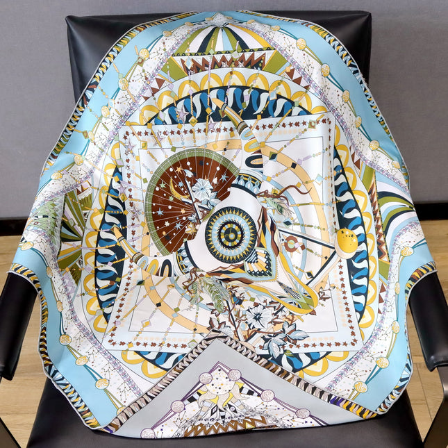 [Thistle Flower Story] Heavy Weightweight 18 Mumi Twill Silk Scarf Women's Mulberry Silk Double-Sided Printed Large Square Scarf Shawl