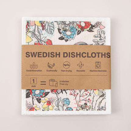 Kitchen Sponge Dishcloth Wholesale Multifunctional Water-Absorbing and Oil-Removing Scouring Pad Non-Woven Fabric German Wood Pulp Cotton Rag