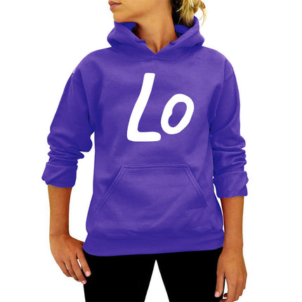 Ebay/wish Amazon Foreign Trade Cross-border LO Letter Printing Hooded Wear Autumn and Winter European and American Women's Jacket