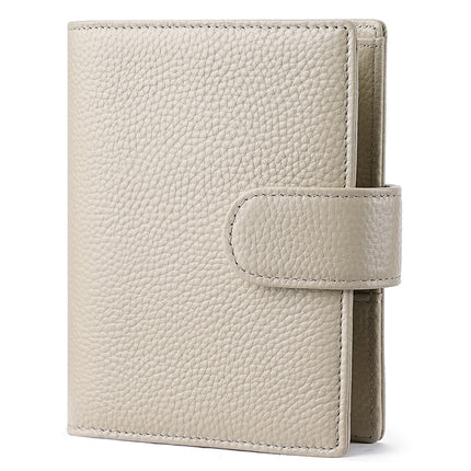 Litchi Pattern A7 Hand Ledger Men's and Women's Wallet Card Holder Multi-Functional Notebook Leather Case Genuine Leather Notepad Protective Cover