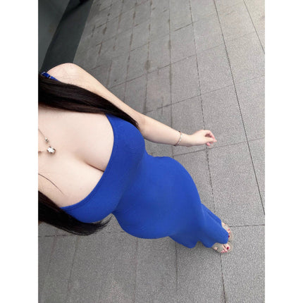 Figure-Flattering, Waist-Cinching, Elegant Bodycon Dress with Straps, Long Dress, 2026 Summer Solid Color Tight-Fitting Mermaid Dress